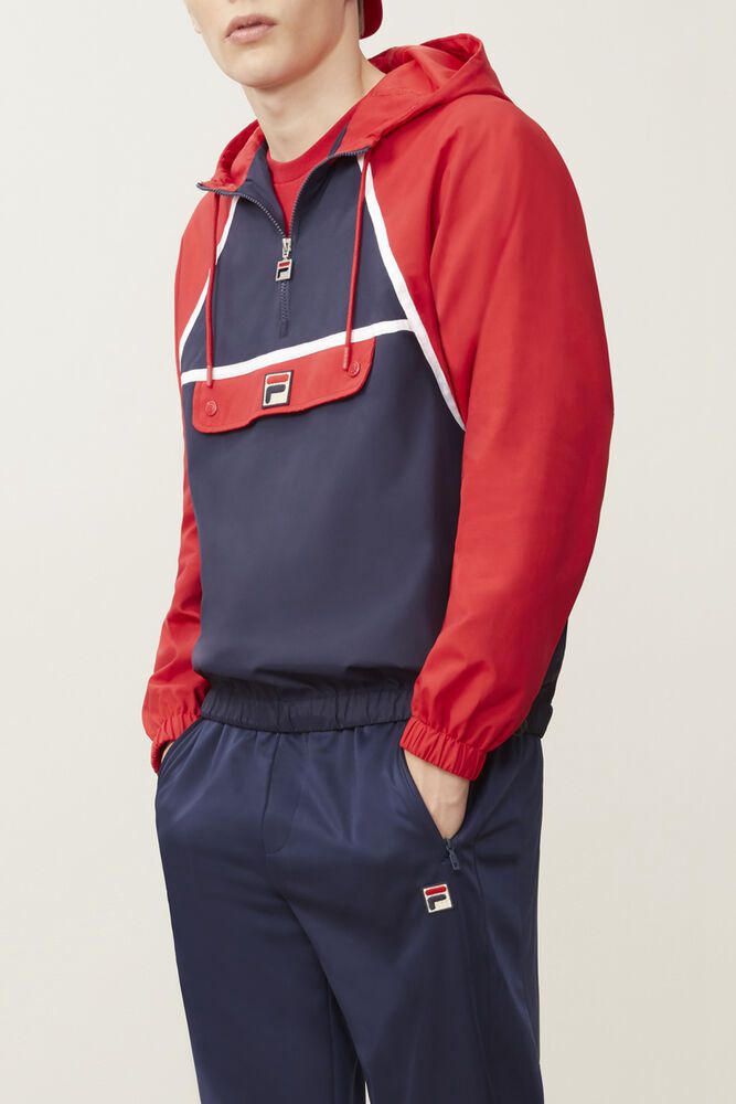 Fila Astor Navy/Red Jacket Mens - NZ 26415-XLTG